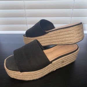 Black platform espadrilles